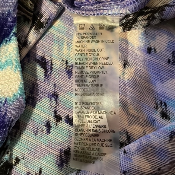 Tanjay Petite Short Sleeve Abstract Multi Color Top Size Medium Petite - Picture 11 of 11